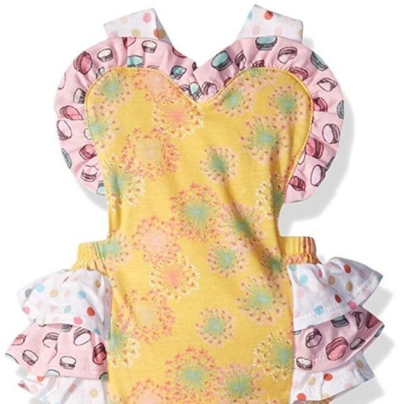 Jelly The Pug Romper Baby Girls Ruffle Sunsuit Romper size 6 24 Mo NWT - Picture 2 of 6